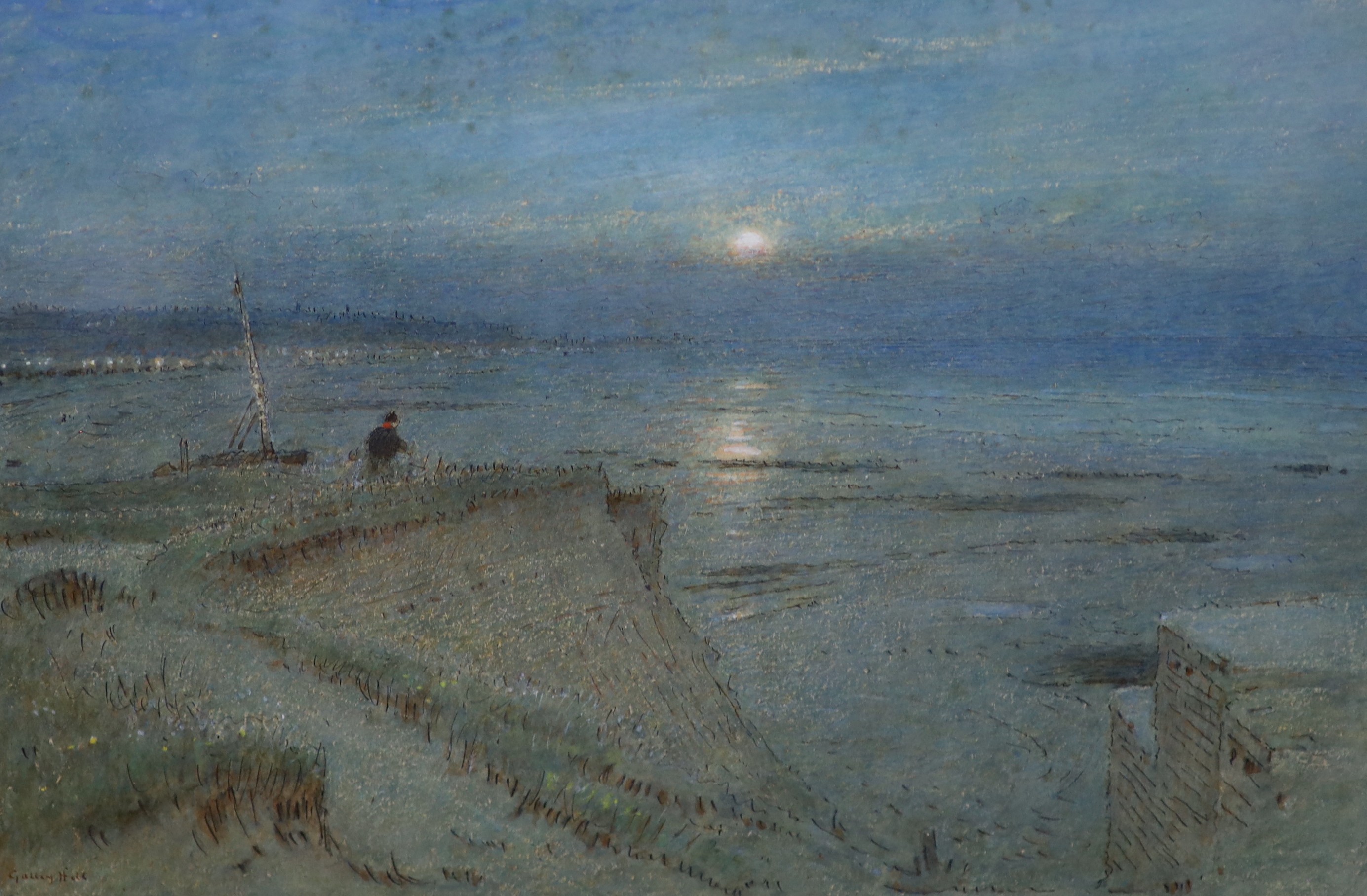 Albert Goodwin RWS (British, 1845–1932), 'Galley Hill, The Vanishing Coastline, Bexhill', ink and watercolour, 27 x 37cm